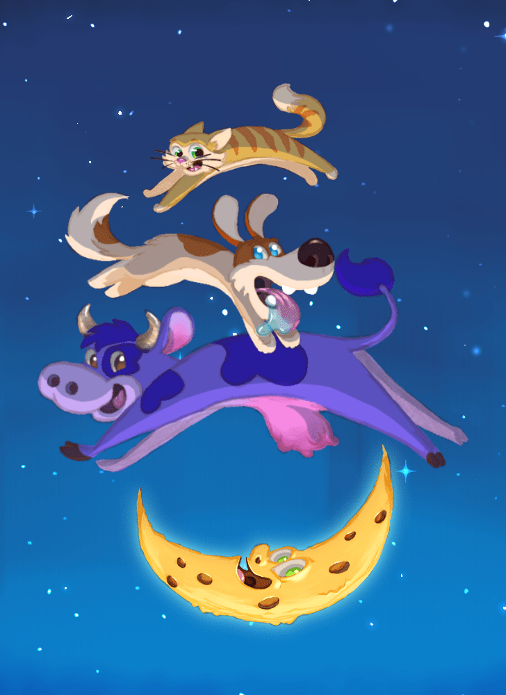Professional Illustration for Children's Books, Games, and Education - Over The Moon Redux