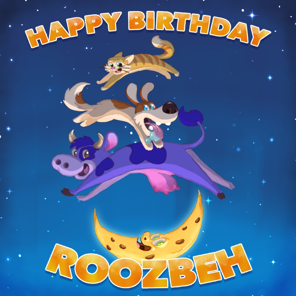 Professional Illustration for Children's Books, Games, and Education - Happy BDay Roozbeh