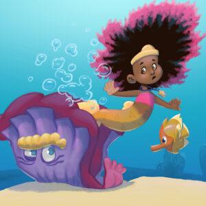Professional Illustrator for Children's Books - Mermaid and The Grumpy Old Clam Pages 5 and 6